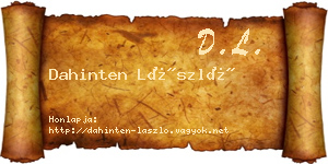 Dahinten László névjegykártya