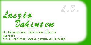 laszlo dahinten business card